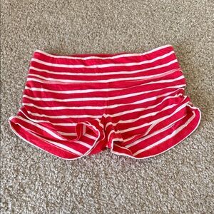 Wet Seal Red and White Striped Hot Booty Shorts Size Small